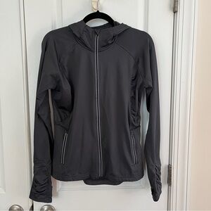 Athleta Charcoal Half Mile Full Zip Hooded Jacket
